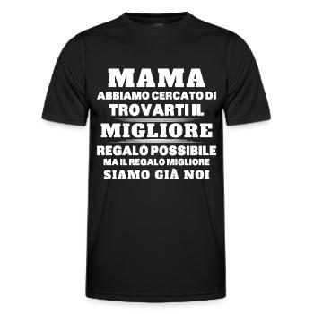 Donna Mamma Migliore Del Mondo Figlio Figlia Festa - Männer Funktions-T-Shirt - Schwarz - Vorne - AI Model Male 178 dark (178cm)