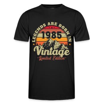 1985 Vintage Original 1985 Geburtstagsgeschenk - Männer Funktions-T-Shirt - Schwarz - Vorne - AI Model Male 178 dark (178cm)
