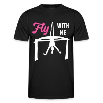 Flieg mit mir Silk Circus Antenne - Männer Funktions-T-Shirt - Schwarz - Vorne - AI Model Male 178 dark (178cm)
