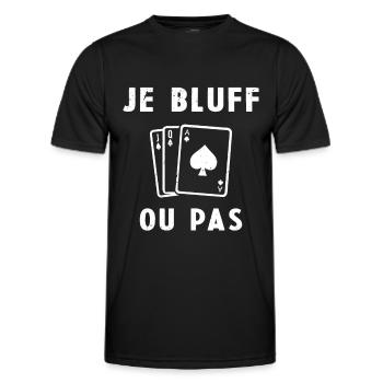 Je Bluff Ou Pas Poker Homme Femme Humour - T-shirt sport Homme - noir - Devant - AI Model Male 178 dark (178cm)