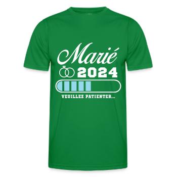 Homme Futur Marié 2024 Humour Cadeau - T-shirt sport Homme - vert - Devant - AI Model Male 178 dark (178cm)
