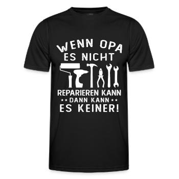 Wenn opa es nicht reparieren kann kann es keiner - Männer Funktions-T-Shirt - Schwarz - Vorne - AI Model Male 178 dark (178cm)