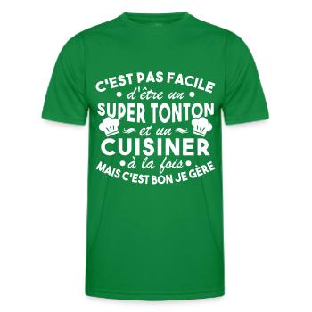 Super Tonton et un Cuisinier Cadeau Humour - T-shirt sport Homme - vert - Devant - AI Model Male 178 dark (178cm)