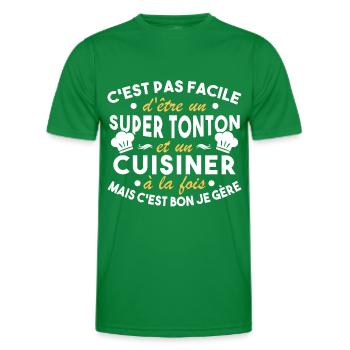Super Tonton et un Cuisinier Cadeau Humour - T-shirt sport Homme - vert - Devant - AI Model Male 178 dark (178cm)