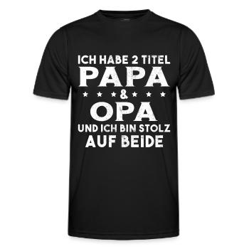 Opa Ich Habe Zwei Titel Und Bin Stolz - Männer Funktions-T-Shirt - Schwarz - Vorne - AI Model Male 178 dark (178cm)