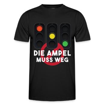 Die Ampel muss weg - Männer Funktions-T-Shirt - Schwarz - Vorne - AI Model Male 178 dark (178cm)