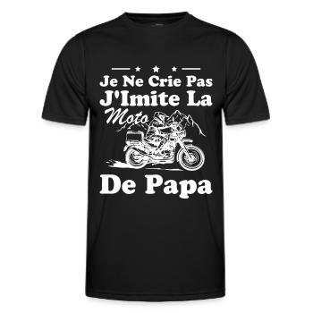 Je Ne Crie Pas J imite La Moto De Papa Humour - T-shirt sport Homme - noir - Devant - AI Model Male 178 dark (178cm)