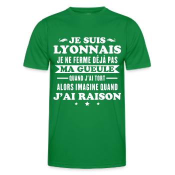 Humour Lyonnais I don't keep my mouth shut - Men's Functional T-Shirt - kelly green - Front - AI Model Male 178 dark (178cm)