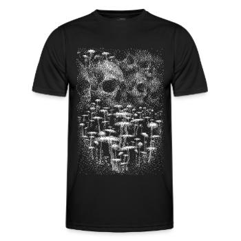 Empire of Death - Skulls & Mushrooms - Men's Functional T-Shirt - black - Front - AI Model Male 178 dark (178cm)