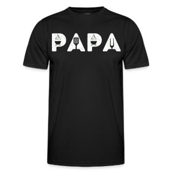 Papa barbecue humour bbq cadeau fête des pères - T-shirt sport Homme - noir - Devant - AI Model Male 178 dark (178cm)
