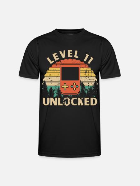 Level 11 freigeschaltet - Männer Funktions-T-Shirt - Schwarz