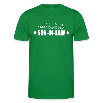 Son-in-law Family beautiful saying gift - Men's Functional T-Shirt - kelly green - Front - AI Model Male 178 dark (178cm)