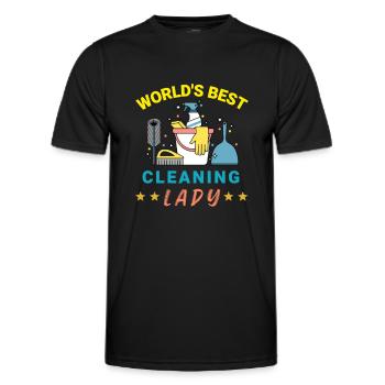 Cleaning lady cleaning assistant ladies gift - Men's Functional T-Shirt - black - Front - AI Model Male 178 dark (178cm)