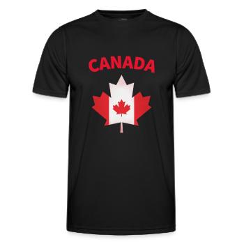 Drapeau de feuille d'érable du Canada - T-shirt sport Homme - noir - Devant - AI Model Male 178 dark (178cm)