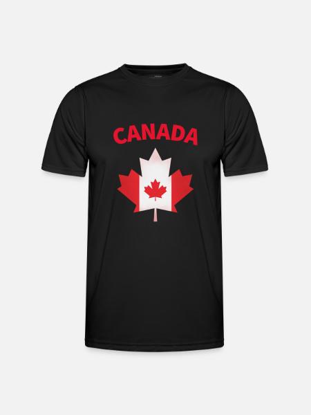 Canada maple leaf flag - Men's Functional T-Shirt - black