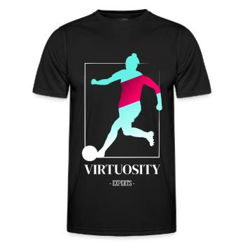 Virtuoser Frauenfußball - Männer Funktions-T-Shirt - Schwarz - Vorne - AI Model Male 178 dark (178cm)