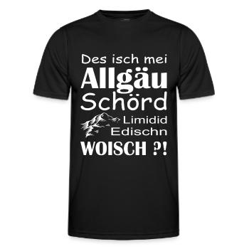 Allgäu Dialekt Berge wandern Natur Alpen - Männer Funktions-T-Shirt - Schwarz - Vorne - AI Model Male 178 dark (178cm)