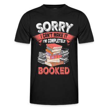 Tut mir leid, dass ich es nicht schaffe, ich bin komplett ausgebucht - Männer Funktions-T-Shirt - Schwarz - Vorne - AI Model Male 178 dark (178cm)
