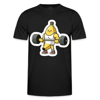Kraftsport-König Banane - Männer Funktions-T-Shirt - Schwarz - Vorne - AI Model Male 178 dark (178cm)