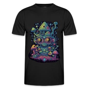 Trippy Alien - Männer Funktions-T-Shirt - Schwarz - Vorne - AI Model Male 178 dark (178cm)