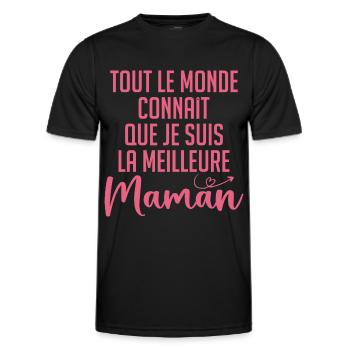 Jeder weiß, dass ich die beste Mutter bin - Männer Funktions-T-Shirt - Schwarz - Vorne - AI Model Male 178 dark (178cm)