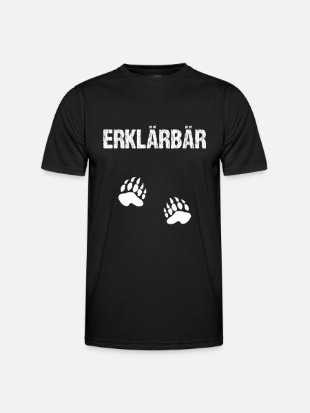 Erklärbär Lehrer Referendar Geschenk - Männer Funktions-T-Shirt - Schwarz