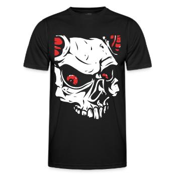 Devil skull with horns - Men's Functional T-Shirt - black - Front - AI Model Male 178 dark (178cm)