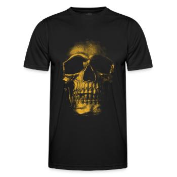 crâne doré - T-shirt sport Homme - noir - Devant - AI Model Male 178 dark (178cm)