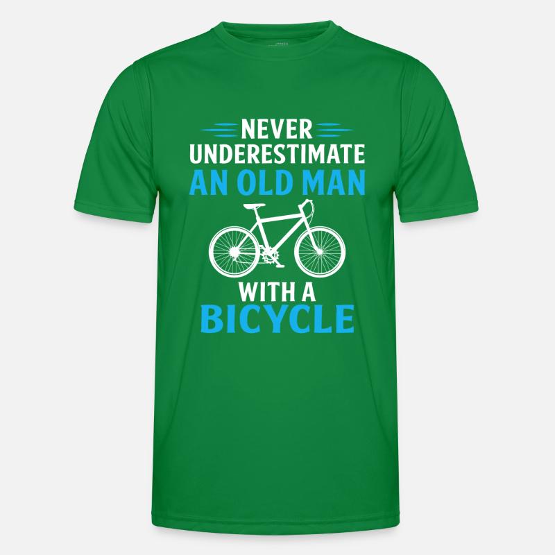 never underestimate an old man with a bicycle Männer Funktions-T-Shirt