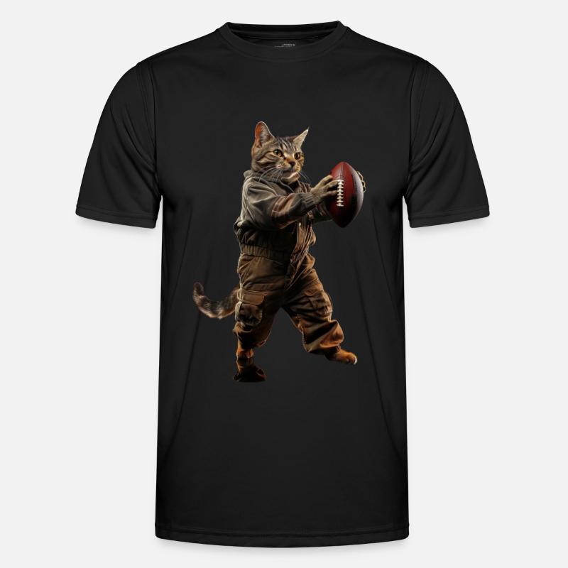 Katze - Männer Funktions-T-Shirt - Schwarz