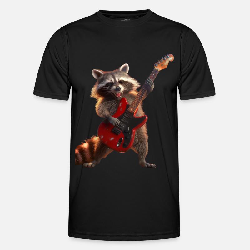 Waschbär - Männer Funktions-T-Shirt - Schwarz