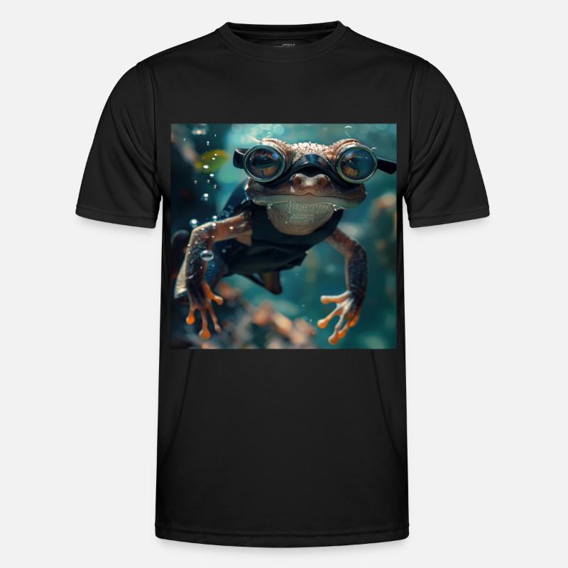 Frosch - Männer Funktions-T-Shirt - Schwarz