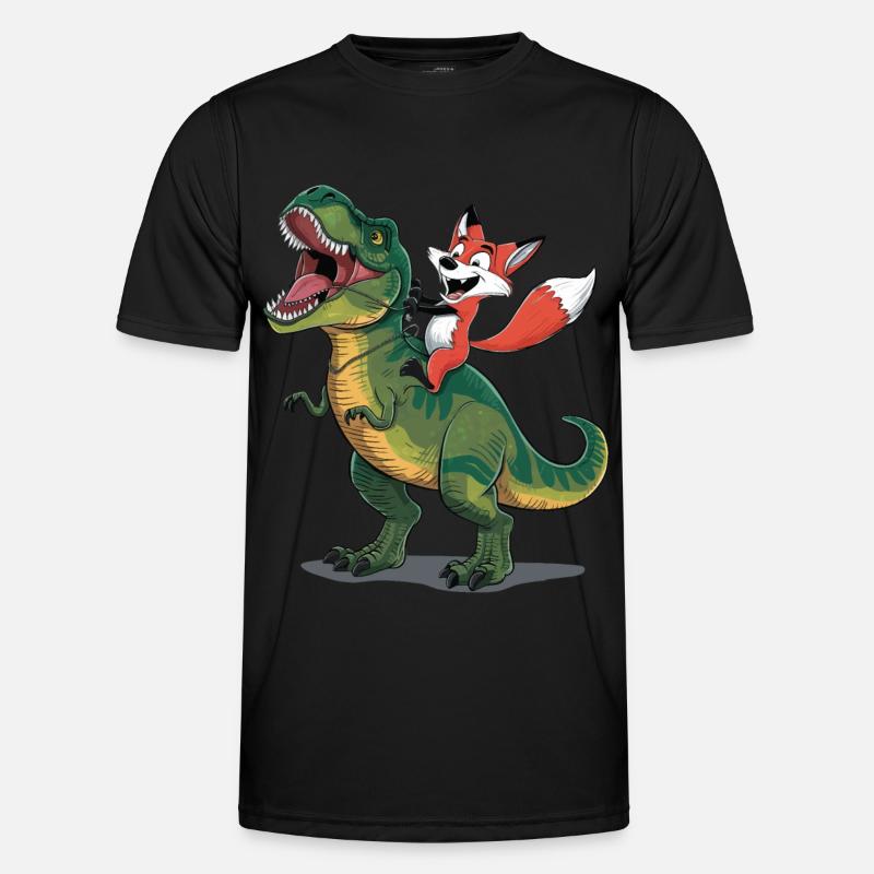 Fuchs - Männer Funktions-T-Shirt - Schwarz