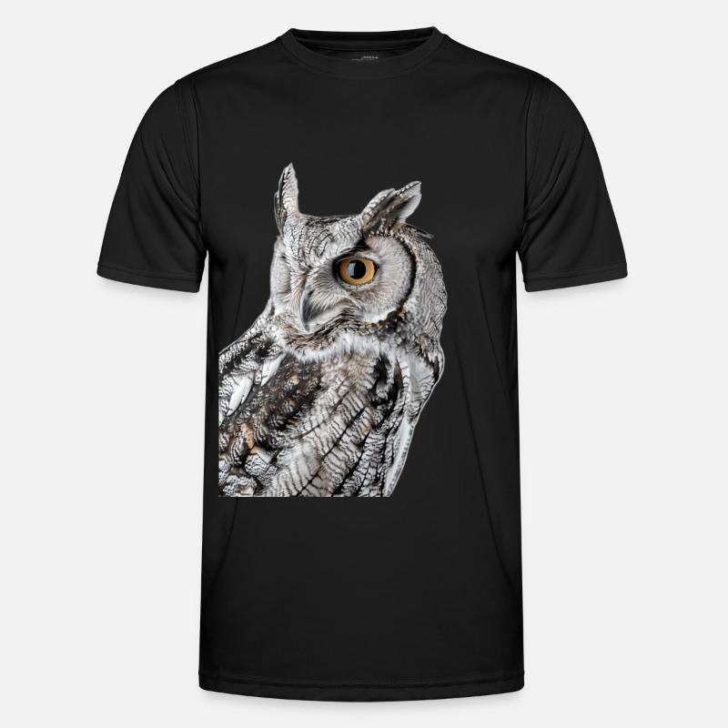 Eule - Männer Funktions-T-Shirt - Schwarz