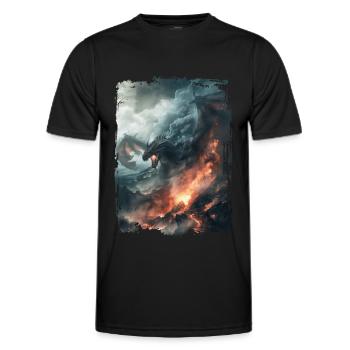 Drachen - Männer Funktions-T-Shirt - Schwarz - Vorne - AI Model Male 178 dark (178cm)