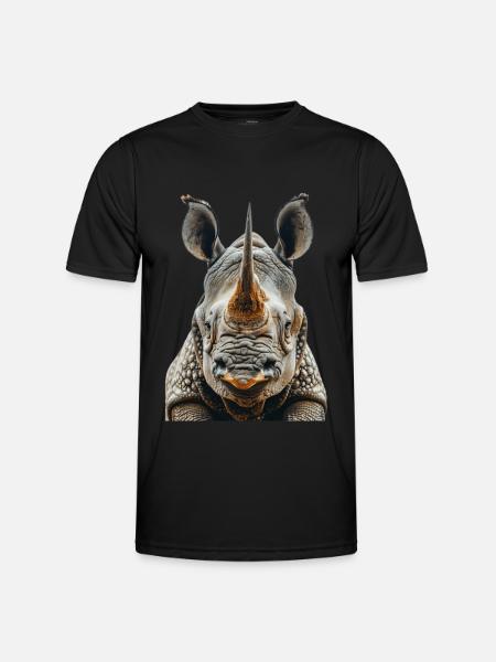 Nashorn - Männer Funktions-T-Shirt - Schwarz