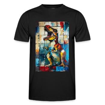 T-Rex - T-shirt sport Homme - noir - Devant - AI Model Male 178 dark (178cm)