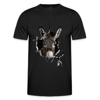 Esel - Männer Funktions-T-Shirt - Schwarz - Vorne - AI Model Male 178 dark (178cm)