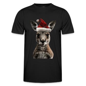 Kangaroo - Men's Functional T-Shirt - black - Front - AI Model Male 178 dark (178cm)