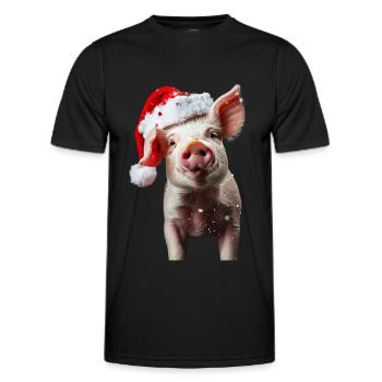 Pig - Men's Functional T-Shirt - black - Front - AI Model Male 178 dark (178cm)