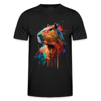 Wasserschwein - Männer Funktions-T-Shirt - Schwarz - Vorne - AI Model Male 178 dark (178cm)