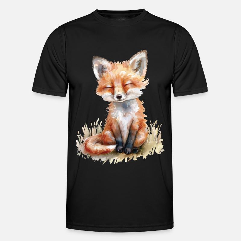 Fuchs - Männer Funktions-T-Shirt - Schwarz