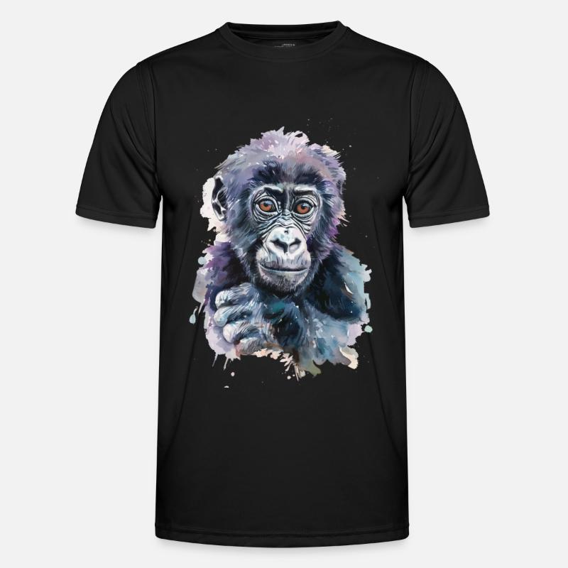 Gorilla - Männer Funktions-T-Shirt - Schwarz