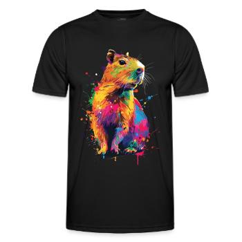 Wasserschwein - Männer Funktions-T-Shirt - Schwarz - Vorne - AI Model Male 178 dark (178cm)