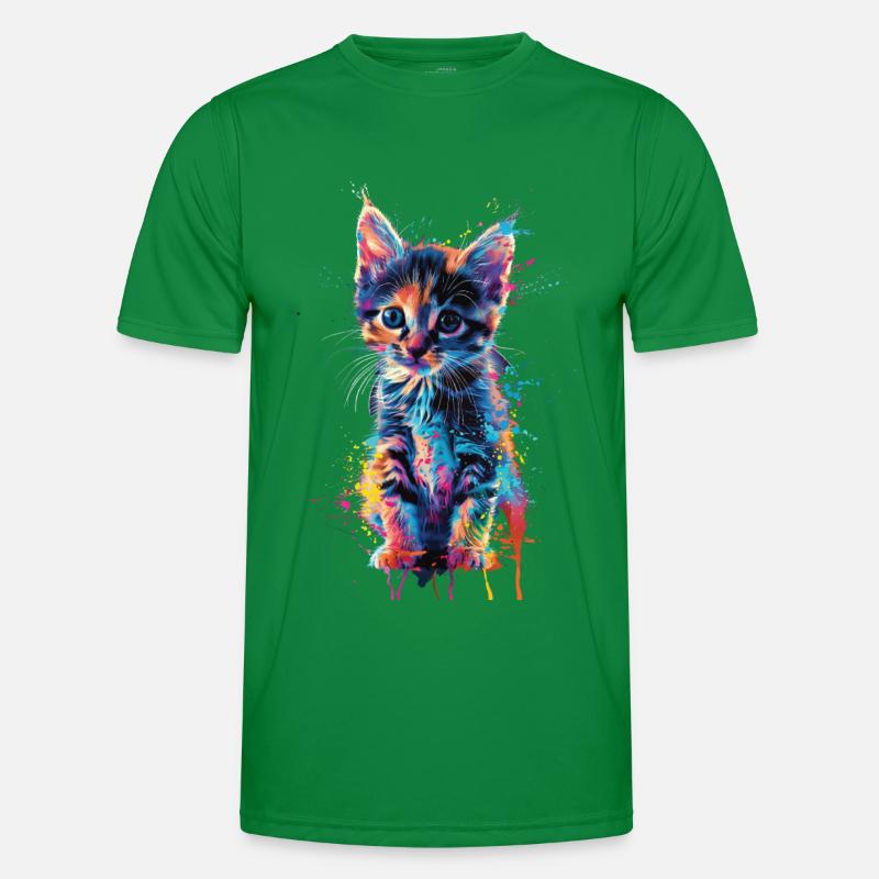 Katze Männer Funktions-T-Shirt
