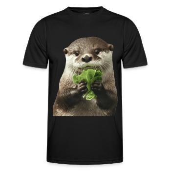 Loutre - T-shirt sport Homme - noir - Devant - AI Model Male 178 dark (178cm)