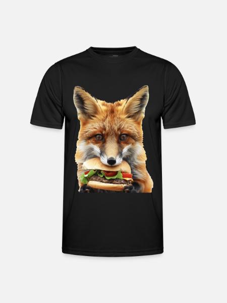 Fuchs - Männer Funktions-T-Shirt - Schwarz