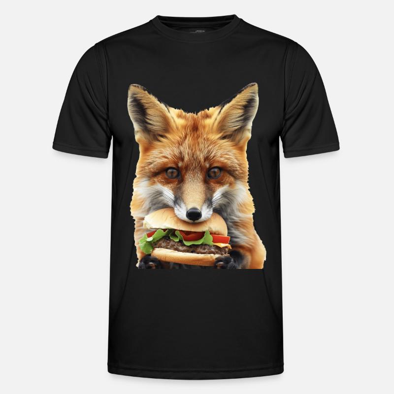 Fuchs - Männer Funktions-T-Shirt - Schwarz