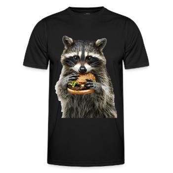 Raton laveur - T-shirt sport Homme - noir - Devant - AI Model Male 178 dark (178cm)