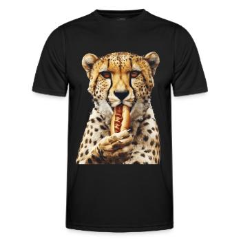 Gepard - Männer Funktions-T-Shirt - Schwarz - Vorne - AI Model Male 178 dark (178cm)